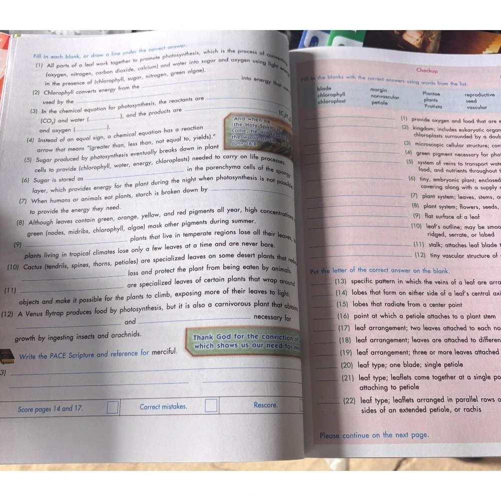 ACE Science 1102  homeschooling workbook
